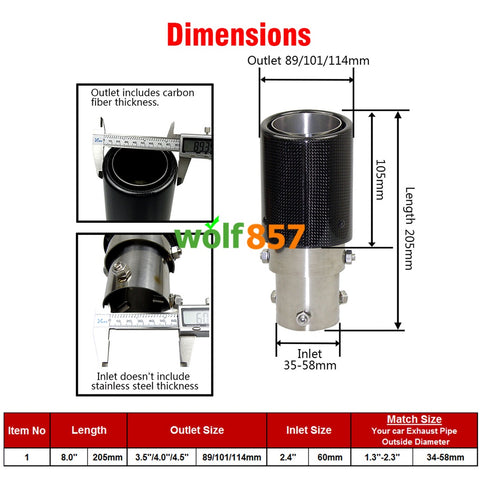 Universal Adjustable Pipe Real Carbon Fiber Silver/Blue SUS304 Exhaust Tips Universal Adjustable Pipe Real Carbon Fiber Silver/Blue SUS304 Exhaust Tips