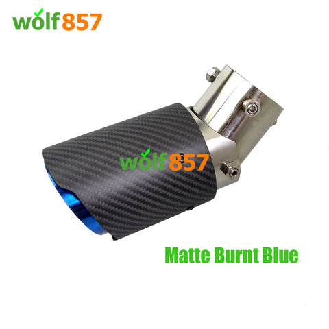 Universal Adjustable Pipe Real Carbon Fiber Silver/Blue SUS304 Exhaust Tips Universal Adjustable Pipe Real Carbon Fiber Silver/Blue SUS304 Exhaust Tips