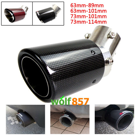 Universal Adjustable Pipe Real Carbon Fiber Silver/Blue SUS304 Exhaust Tips Universal Adjustable Pipe Real Carbon Fiber Silver/Blue SUS304 Exhaust Tips