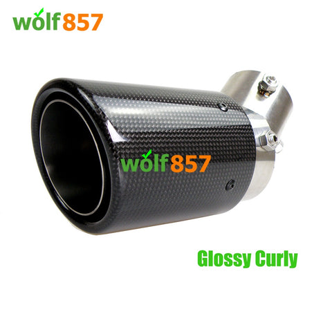 Universal Adjustable Pipe Real Carbon Fiber Silver/Blue SUS304 Exhaust Tips Universal Adjustable Pipe Real Carbon Fiber Silver/Blue SUS304 Exhaust Tips