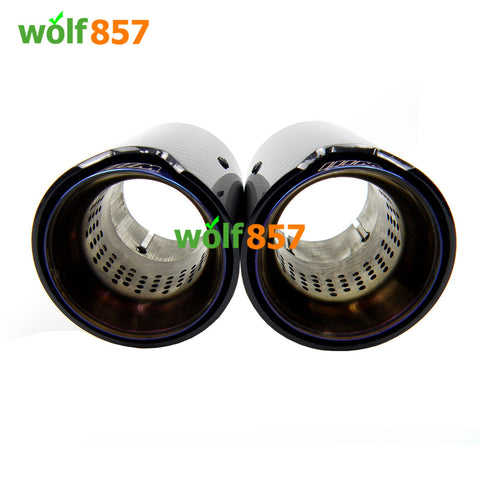 BMW Style 120mm Length Gloss Carbon Fiber M Performance Burnt Blue SUS304 Exhaust Tips BMW Style 120mm Length Gloss Carbon Fiber M Performance Burnt Blue SUS304 Exhaust Tips