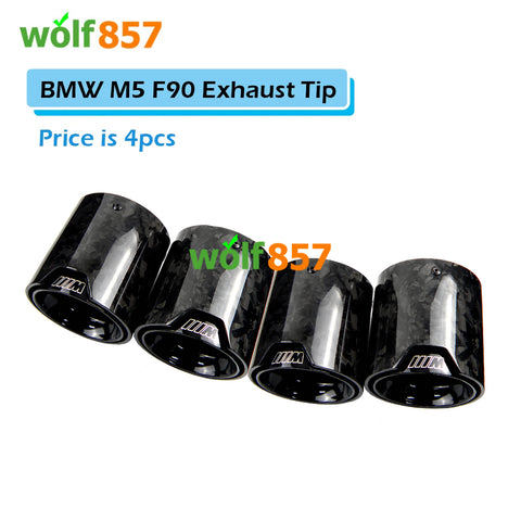 BMW M5 F90 Gloss Forged Carbon Fiber Black SUS304 Exhaust Tips BMW M5 F90 Gloss Forged Carbon Fiber Black SUS304 Exhaust Tips