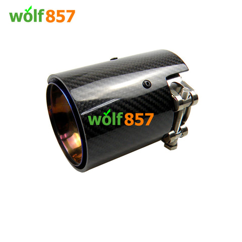 BMW Style 120mm Length Gloss Carbon Fiber M Performance Burnt Blue SUS304 Exhaust Tips BMW Style 120mm Length Gloss Carbon Fiber M Performance Burnt Blue SUS304 Exhaust Tips