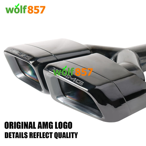 Benz W204 C63 E63 S63 AMG Y-shaped Dual Outlet Stainless Steel Exhaust Tip