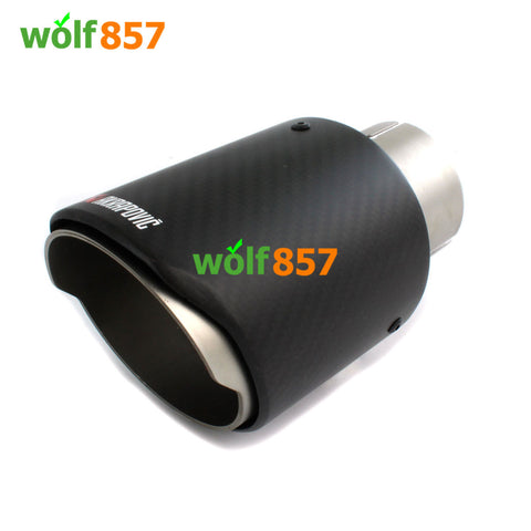 OEM Style Matte Carbon Fiber Exhaust Tips Sandblasting Inner 304 Stainless Steel Akrapovic Muffler Pipe