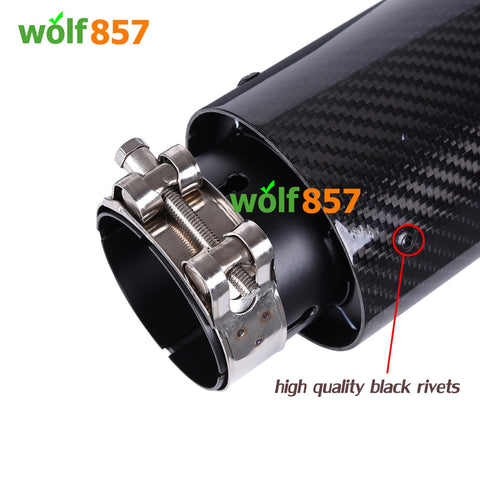 Audi S4 B8 B8.5 Gloss Carbon Fiber Matte Black AK Style Exhaust Tips