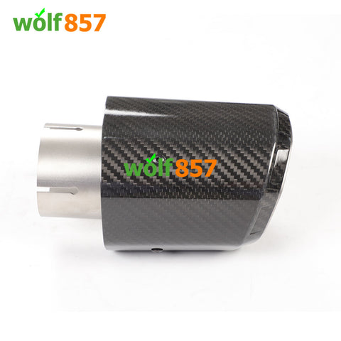 Octagonal Edge Matte / Gloss Carbon Fiber Exhaust Tips Sandblasting Inner 304 Stainless Steel Muffler Pipe