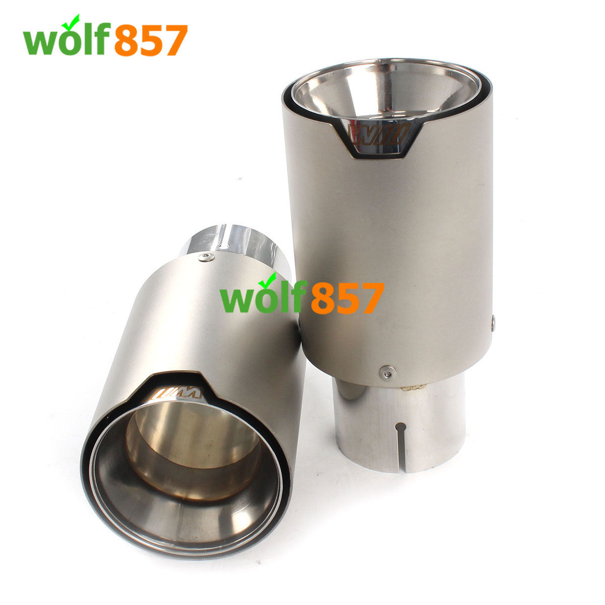 BMW Style 160mm Long Sandblasting Stainless Steel M Performance Silver SUS304 Exhaust Tips