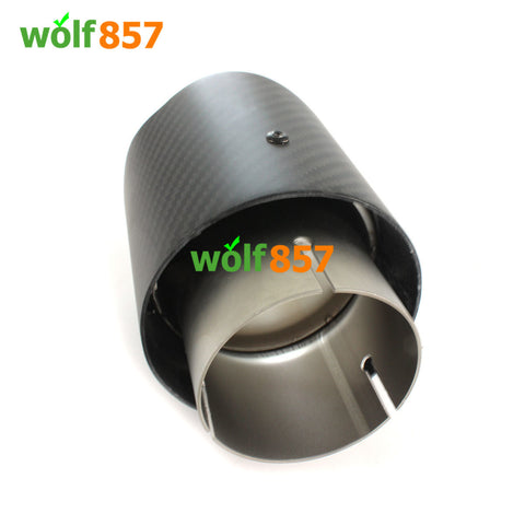 Weave Edge Matte Carbon Fiber Exhaust Tips Sandblasting Inner 304 Stainless Steel Akrapovic Muffler Pipe
