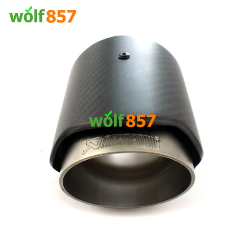 Weave Edge Matte Carbon Fiber Exhaust Tips Sandblasting Inner 304 Stainless Steel Akrapovic Muffler Pipe