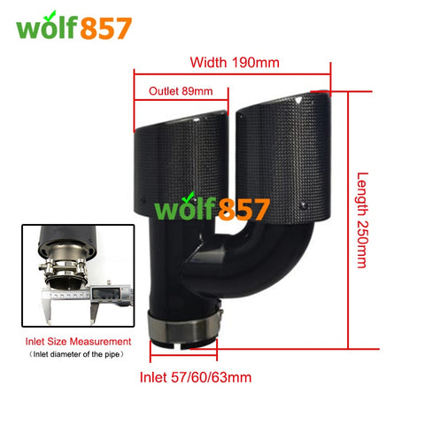 Audi A4 A5 A6 A7 RS h Style Black Stainless Steel Exhaust Pipe