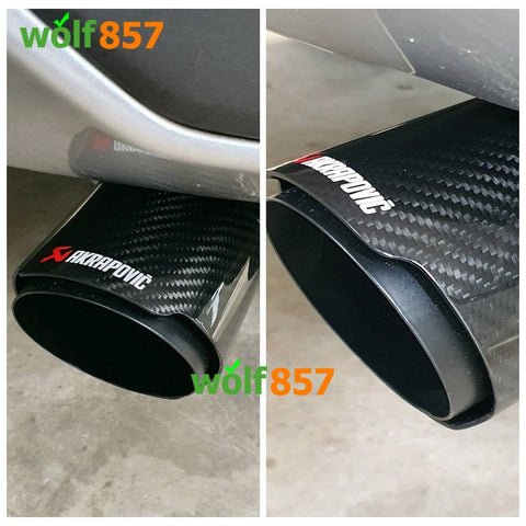 Audi S4 B8 B8.5 Gloss Carbon Fiber Matte Black AK Style Exhaust Tips