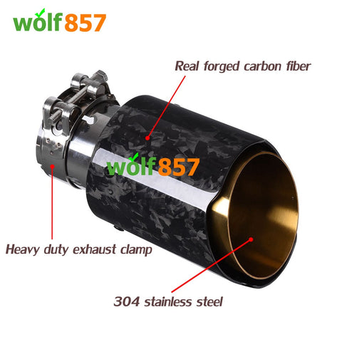Audi S3 8V Forged Carbon Fiber Gold AK Style Exhaust Tips