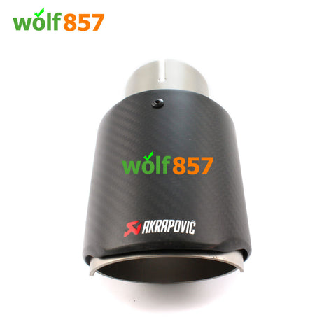 OEM Style Matte Carbon Fiber Exhaust Tips Sandblasting Inner 304 Stainless Steel Akrapovic Muffler Pipe