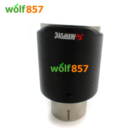 OEM Style Matte Carbon Fiber Exhaust Tips Sandblasting Inner 304 Stainless Steel Akrapovic Muffler Pipe