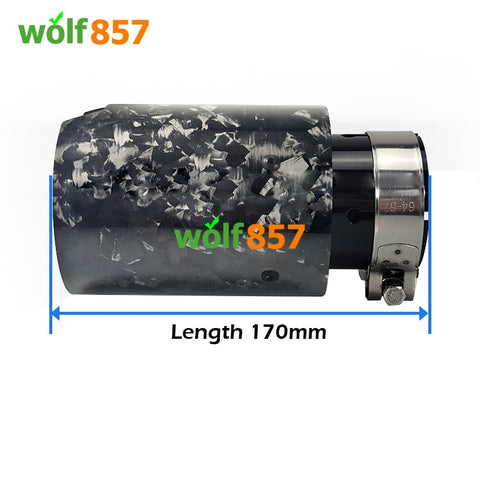 BMW Style 170mm Length Forged Carbon Fiber M Performance Silver/Black/Blue SUS304 Exhaust Tips