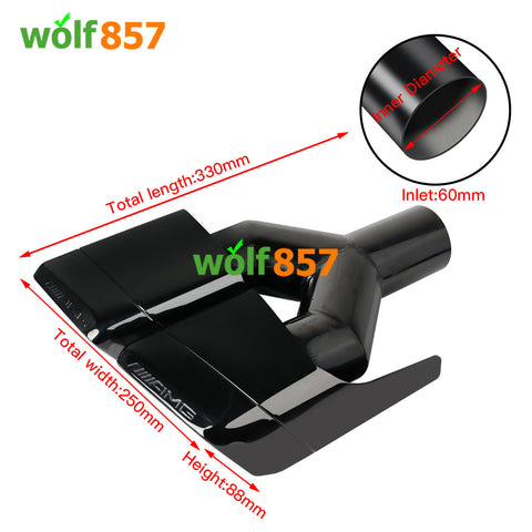 Benz W204 C63 E63 S63 AMG Y-shaped Dual Outlet Stainless Steel Exhaust Tip