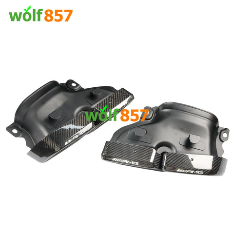 Real Carbon Fiber Mercedes Benz OEM+ C63 Style Replacement Square Exhaust Tips