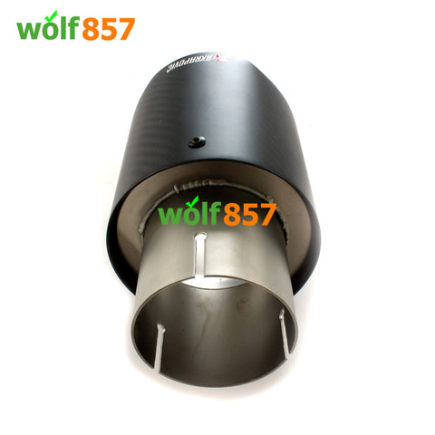 OEM Style Matte Carbon Fiber Exhaust Tips Sandblasting Inner 304 Stainless Steel Akrapovic Muffler Pipe