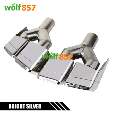 Benz W204 C63 E63 S63 AMG Y-shaped Dual Outlet Stainless Steel Exhaust Tip