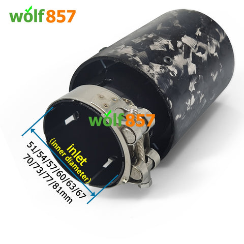 BMW Style 170mm Length Forged Carbon Fiber M Performance Silver/Black/Blue SUS304 Exhaust Tips