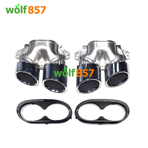 Gloss 304 Stainless Steel Mercedes Benz W177 A35 A45 Quad Oval Shape Exhaust Tips