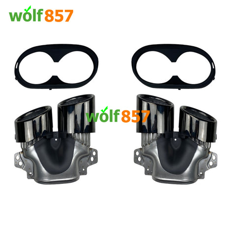 Gloss 304 Stainless Steel Mercedes Benz W177 A35 A45 Quad Oval Shape Exhaust Tips