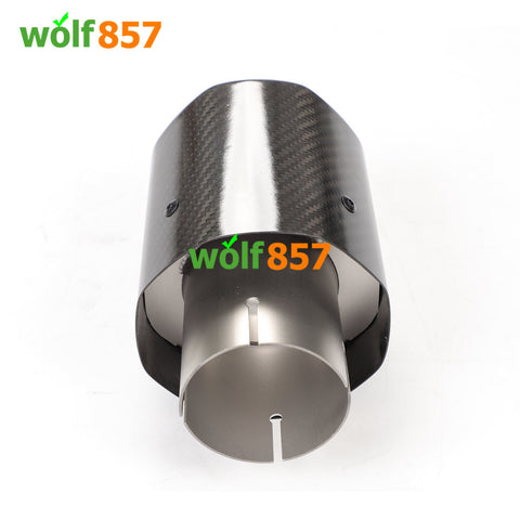 Octagonal Edge Matte / Gloss Carbon Fiber Exhaust Tips Sandblasting Inner 304 Stainless Steel Muffler Pipe