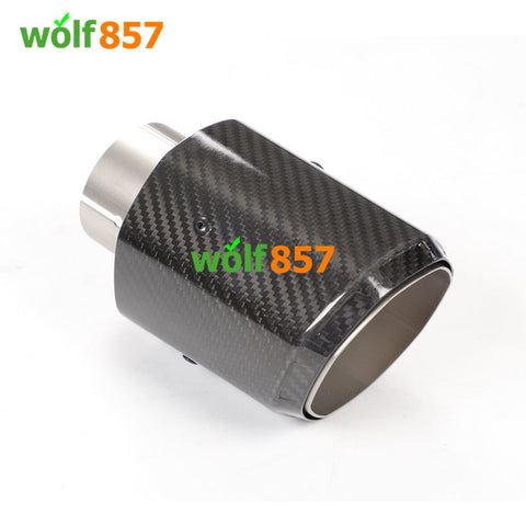 Octagonal Edge Matte / Gloss Carbon Fiber Exhaust Tips Sandblasting Inner 304 Stainless Steel Muffler Pipe