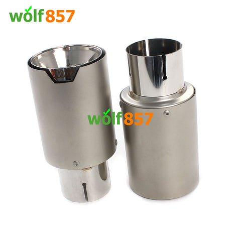 BMW Style 160mm Long Sandblasting Stainless Steel M Performance Silver SUS304 Exhaust Tips
