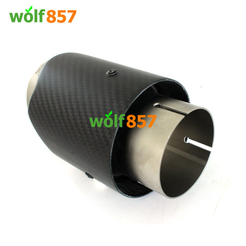Weave Edge Matte Carbon Fiber Exhaust Tips Sandblasting Inner 304 Stainless Steel Akrapovic Muffler Pipe