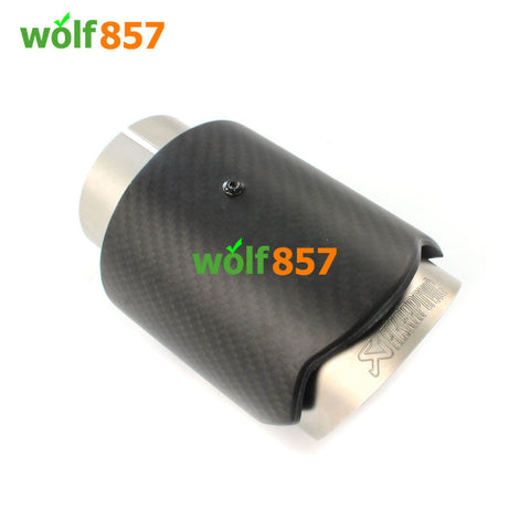 Weave Edge Matte Carbon Fiber Exhaust Tips Sandblasting Inner 304 Stainless Steel Akrapovic Muffler Pipe