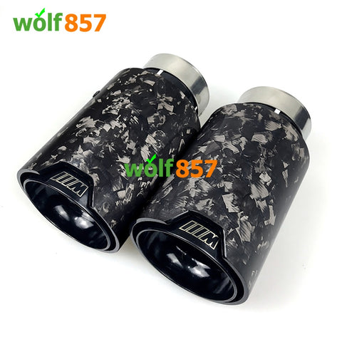 BMW Style 170mm Length Forged Carbon Fiber M Performance Silver/Black/Blue SUS304 Exhaust Tips