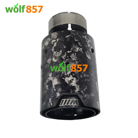 BMW Style 170mm Length Forged Carbon Fiber M Performance Silver/Black/Blue SUS304 Exhaust Tips