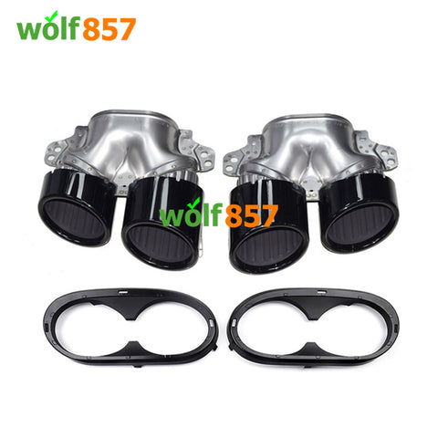 Gloss 304 Stainless Steel Mercedes Benz W177 A35 A45 Quad Oval Shape Exhaust Tips