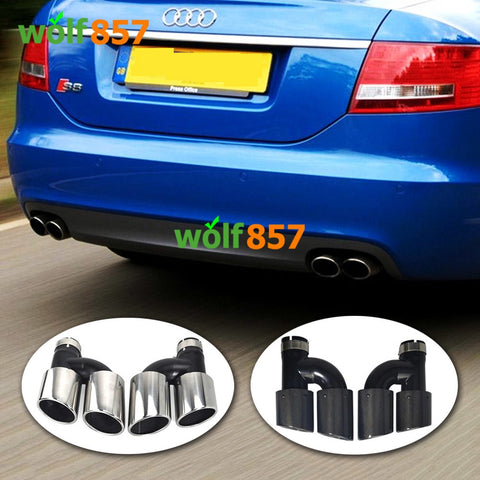 Audi A4 A5 A6 A7 RS h Style Black Stainless Steel Exhaust Pipe