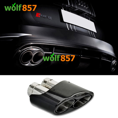 Audi RS3 RS4 RS5 RS6 RS7 Dual Inlet Carbon Fiber AK Style Exhaust Tip