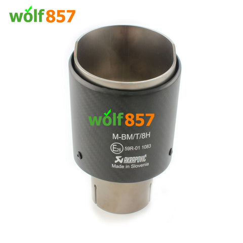OEM Style Matte Carbon Fiber Exhaust Tips Sandblasting Inner 304 Stainless Steel Akrapovic Muffler Pipe