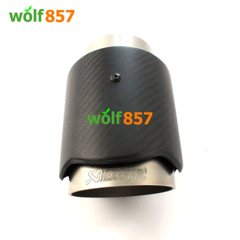 Weave Edge Matte Carbon Fiber Exhaust Tips Sandblasting Inner 304 Stainless Steel Akrapovic Muffler Pipe