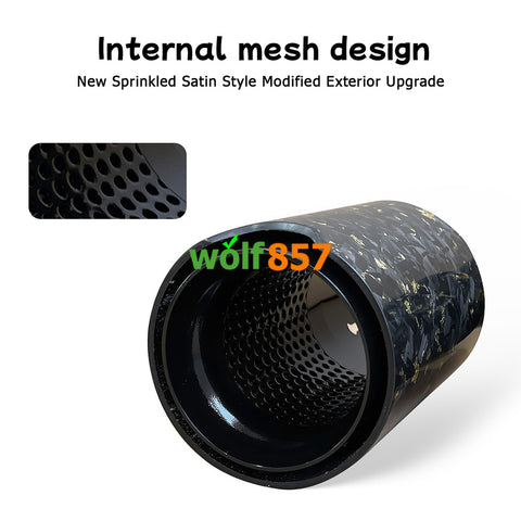 BMW Style 170mm Long Gold Foil Forged Carbon Fiber M Performance Black SUS304 Exhaust Tips