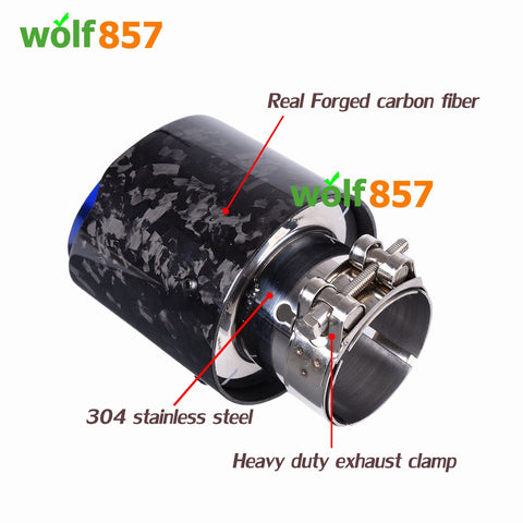 BMW 3 Series 335i 335d E90 E91 E92 E93 Forged Carbon Fiber Burnt Blue AK Style Exhaust Tips